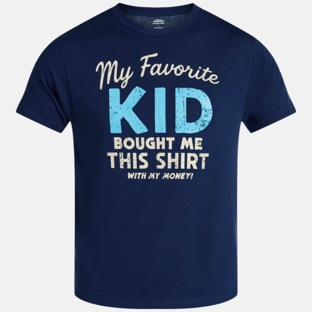 Way to Celebrate Mens My Favorite Kid Father Day Graphic T-Shirt Blue 3XL NWT